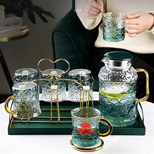Стакло ладен котел со голем капацитет чајник шише со вода поставено лето чаши за варена вода отпорна на висока температура