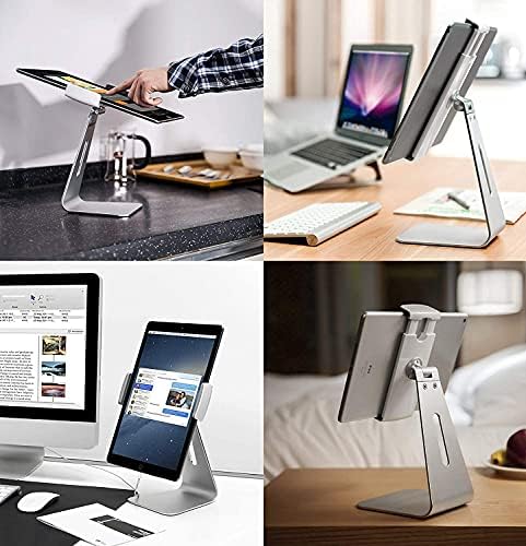 Аботек елегантен штанд за таблети, држач за алуминиум iPad Stand за 7-13 инчи iPad, 3 слотови вертикален лаптоп штанд за компјутер,