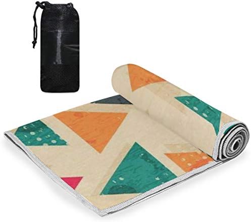 VOOVC различен триаголник микрофибер плажа крпа - лесен, брз сув ， спакуван лесен за носење крпи за теретана, базен, камп, патување, јога