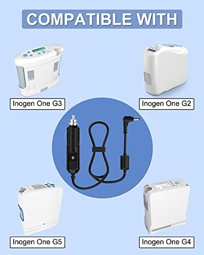 12V полнач за автомобили за иноген еден G1 G2 G3 G4 G5 преносен концентратор на кислород BA-306 BA-301 BA-302 Ba-303 со дополнителни осигурувачи ¡.38,3ft, UL тестиран¡¿