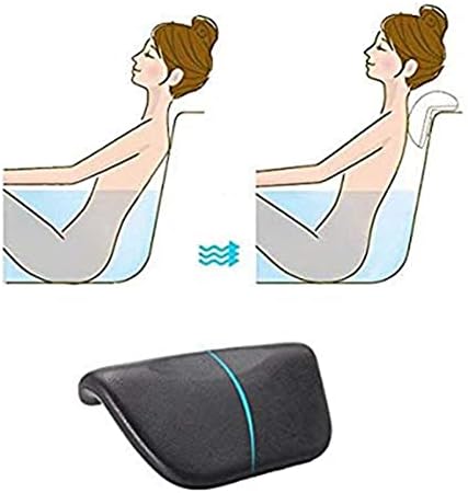 Лалео црна бања перница водоотпорна бања релаксирачка када за одмор на вратот Поддршка на вратот на вратот на вратот на вратот