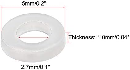 uxcell Изолациски Мијалник, 100pcs 2.7 x 5 x 1.0 mm Бела Вулканизирана Пластична Мијалник, Изолација Заптивка За Матичната Плоча