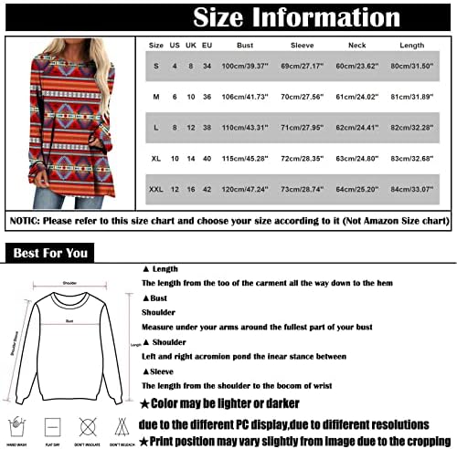 NOKMOPO Плус Големина Блузи За Жените Мода Мода Повик Долг Ракав Круг Вратот Пуловер Туника Блузи