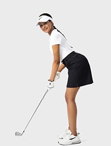 Santiny Golf Skorts Scorts за жени 5 џебови 18 Должина на коленото SKORT UPF50+ женски атлетски пешачки тенис здолниште за случајно