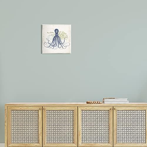 Tuphel Industries Octopus Ptentocles Layered Fish & Ocean Botanicals Wood Wall Art, Дизајн од Викторија Барнс