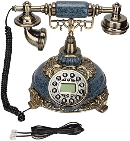 Телефонски фиксни фиксни, ретро ретро -антички кабел телефон со лична карта, ЛЦД -дисплеј, телефон со фиксна лента за декорација