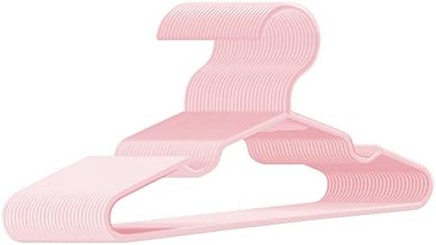 закачалки за бебиња Трусир за плакарот 100 пакувања розова пластична детска облека за облеки кои не се лизгаат