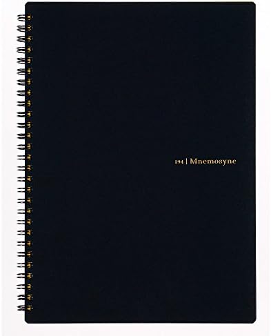 Бележник Маруман Мнемосин 9,92 x 7,05 инчи, 7мм владееше со 30-лини, 80 листови, црно