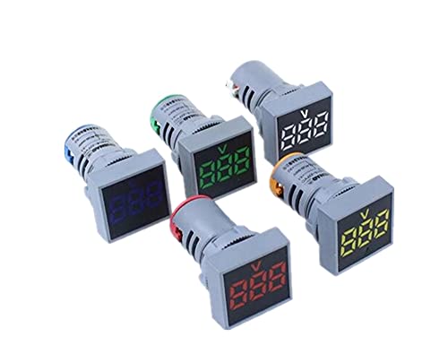 PHNT 22mm мини дигитален волтметар квадрат AC 20-500V напон на напон на напон на напон на напон LED индикатор за сила