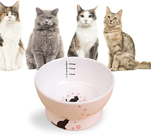 Fakeme Pet Feder Waterer Ceramic Ceramic Non Slip Snack Clood Cantainer Подигната чинија за мачки за мачиња, мачка, вода за вода