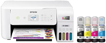 Epson EcoTank ET - 2803 Безжична Боја Се-Во-Едно Кертриџ Без Супертанк Печатач Со Поддршка За Скенирање, Копирање И Печатење