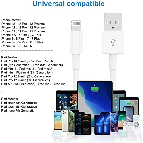 2 пакет [Apple MFI овластен], iPhone Fast Chable Cable 3 ft, USB до молња кабел 3 стапала Брз полнење на податоци за полнење 3 стапки