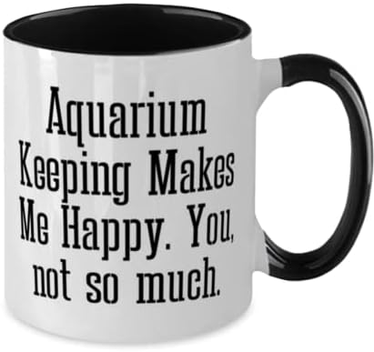 Шега аквариум зачувување подароци, чување на аквариум ме прави среќен. Вие, не толку многу, сакате празник со два тона 11oz кригла од пријатели