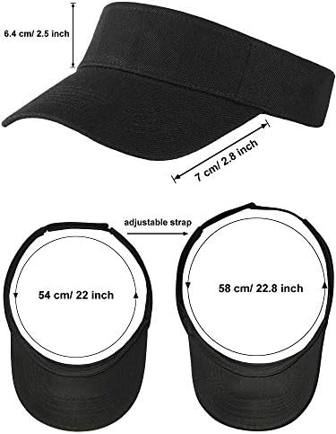 Trounistro 4 пакет Sun Sports Sports Visor Hats Прилагодлива капа летна памучна капа