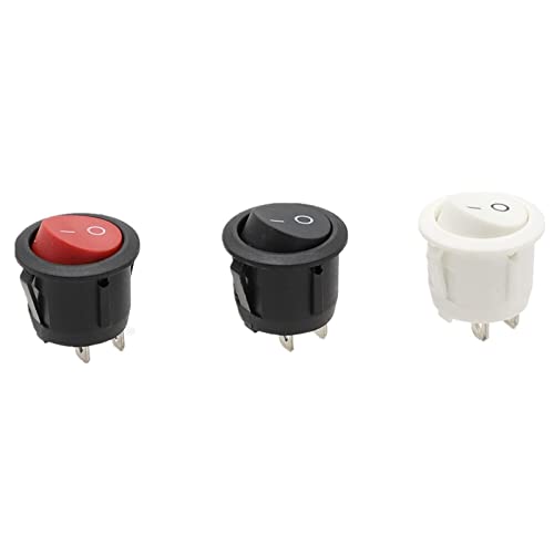 2PCS 220V Round SPDT On-Off Rocker Switch KCD1-105 Бело црно црвено AC 250V/6A 125V/10A прекинувач за менување 2pin