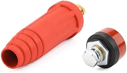 Конектор за кабелски панел за заварување LuckyWeld, 2 сет DKJ35-50 заварување на олово за брзо приклучок за конектор и приклучок црвена и