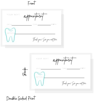 Картички За Потсетување за Стоматолошки Состаноци | Физички Печатени 2х3, 5 Инчи Големина На Визит-Картичка | Бело И Црно Со Дизајн