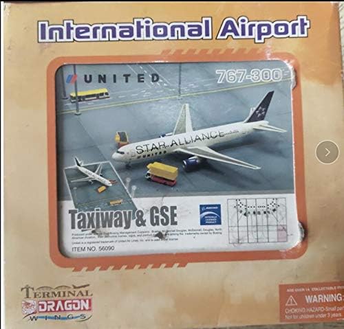 Алијансата на Обединетата starвезда 767-300 со аеродромски додатоци такси и GSE 1/400 Авион за модел на авион