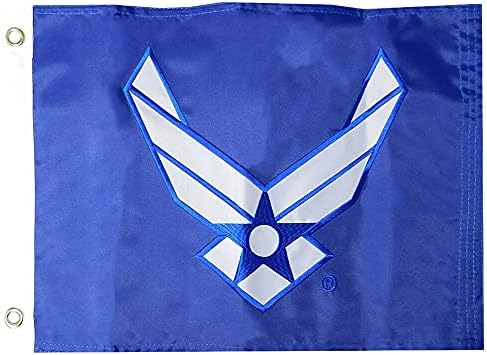 Воздухопловните Сили Крилја Сина Без Букви 12 x18 2-Странични Најлон Везени Брод Знаме
