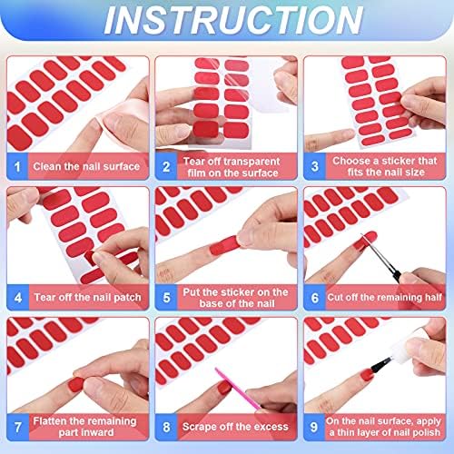 20 листови 320 парчиња целосни обвивки за нокти Полски налепници Самолепливи ленти за нокти со цврста боја на нокти додатоци за жени девојки