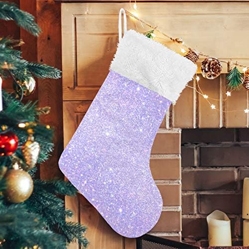 Blueangle сјаен сјај лаванда Божиќни чорапи дома украси подароци за семејство 1 парче