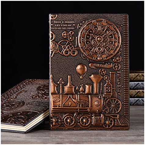 LXXSH A5 Ретро тетратка 3D Steampunk Effraving Effguring Journal PU Travel Book Book Train Printing Decoration Deary Deary Doyry Исклучителна