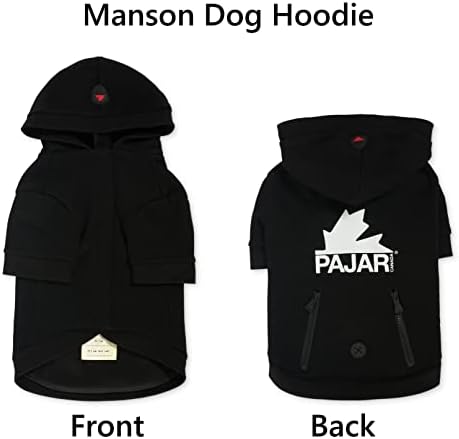 Pajar Pup „Менсон“ пад на џокери за кучиња за кучиња - пријатна маичка со прицврстен аспиратор и џебови за кутриња и мали/средни кучиња - црна
