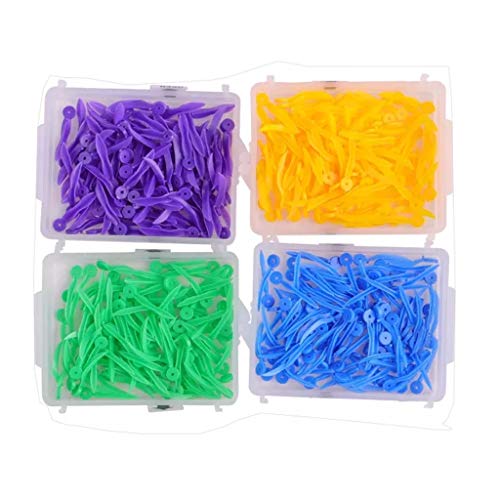 400 парчиња за еднократна употреба пластични клинови заболени пластични поли-парчиња со дупки 4 бои 4 големини/сет