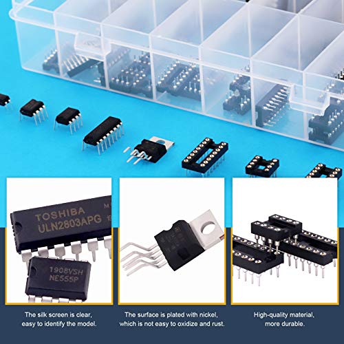 Комплет за асортиман на чипови за интегрирано коло на хилици со приклучоци, OPAMP, Oscillator, PWM, PC817 NE555 LM358 LM324 JRC4558