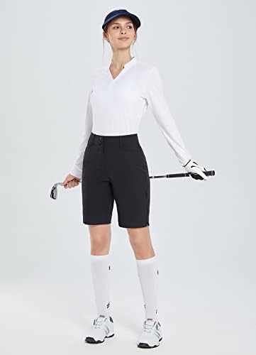 Baleенски голф шорцеви 9 Бермуда долга кратка должина на коленото се протега со џебови Облека за голф за дами