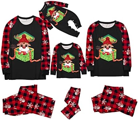Божиќ Бебе Пижами Одговараат На Семејството Пижами Симпатична Печатење Облека За Спиење Пижами Семејство Сет Појавување Божиќ Памук