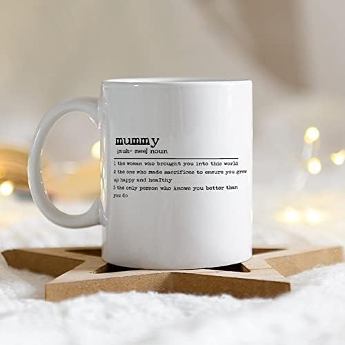 Мумија Дефиниција кафе чаши за кафе, мумија дефиниција типографија кригла 11oz чаши со изреки за кафе чаши керамика најдобар подарок