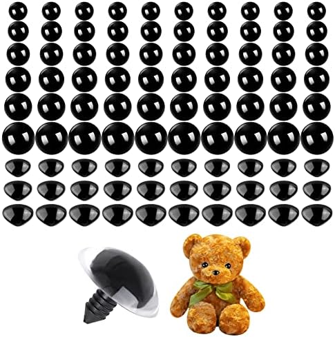 Ztexkee 90 компјутери пластични безбедносни капчиња за очи на носеви големо со мијалници, занаетчиски кукли и нос на мечето за животни