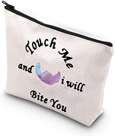 WCGXKO Инспириран Новина Шминка Торба Патент Торбичка Патување Козметички Организатор Допрете Ме И јас Ќе Ве Гризам