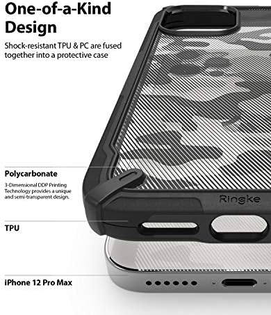 Ringke Fusion-X Компатибилен Со Iphone 12 Pro Max Капак На Куќиштето, Камуфлажен Дизајн Хард Назад Отпорен На Удари Тешки Напредни Tpu Браник