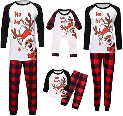 XBKPLO Божиќни пижами за семејството, семејни пижами Божиќни совпаѓања поставува парови подароци за момче родител-дете бебе