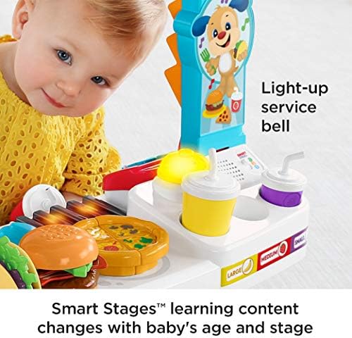 Фишер-Цена се Смеат &засилувач; Учат Дете Учење Играчка Сервирање До Забава Храна Камион Електронски Плејсет Со 24 Додатоци