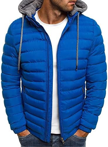 Wenkomg1 Puffer јакни за мажи, цврста лесна пакувачка облека за надворешна облека, топло пријатно отстранливи јакни за аспиратор