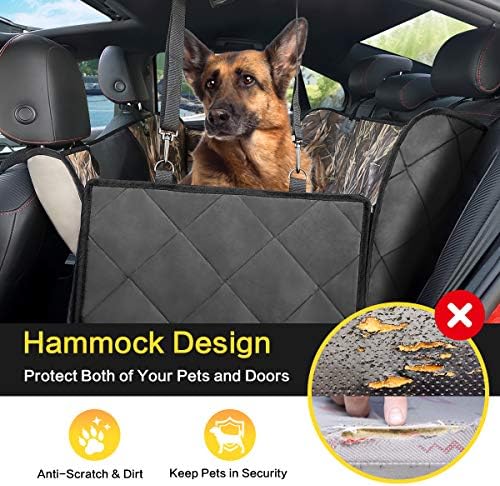 Покрив за седиштето на кучиња Кими Камо за домашни миленици, капа за покривање на задниот дел на автомобилот со странични капачиња, прозорец за