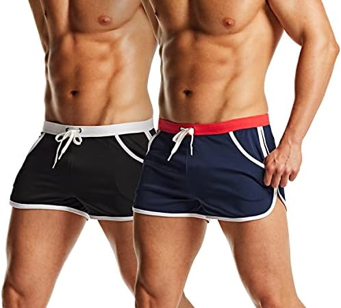 TSLA 1 или 2 пакуваат машки боди -билдинг за вежбање во салата, атлетски спортови, шорцеви, обични кратки панталони со џебови