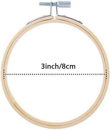 Bassulouda 20 парчиња 3 инчи бамбус везови обрач околу дрвениот обрач круг прстен за шиење на уметнички занаети