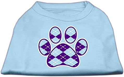 Mirage Pet Products Argyle Paw Purple Screen Print Mirts Grey xxxl