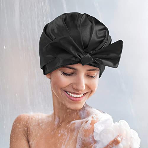 Луксузен туш за туширање Zkllghe за жени долга коса, еднократно дише водоотпорно капаче за туширање за спа -домашна употреба и салон за коса