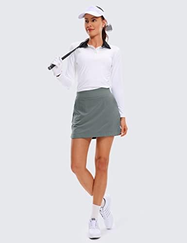 CRZ Јенски тениски здолниште за тенис Брзо суво голф здолниште со високи половини атлетски тренинзи што работи на линија за обични скитници со