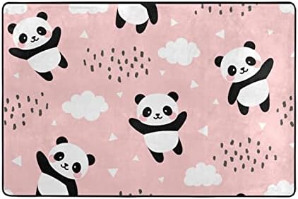 Големи меки килими симпатична панда розова расадник плејматски килим под кат за деца играат соба спална соба дневна соба 36 x 24 инчи, килим