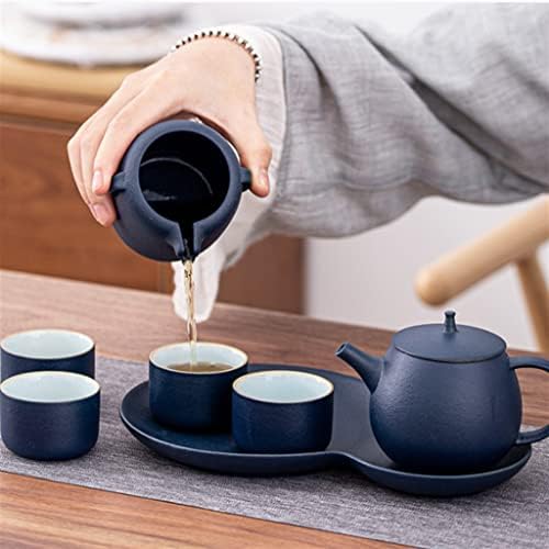 Cxdtbh керамички прием чај за прибирање јапонски стил кунг фу чај сет чајник за чај
