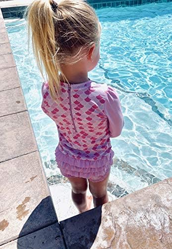 Осип Со долги Ракави Чувар Едноделен Костим За Капење За Девојчиња | Костим За Пливање За Девојчиња За Бебиња Со Ув40 Заштита ОД Сонце