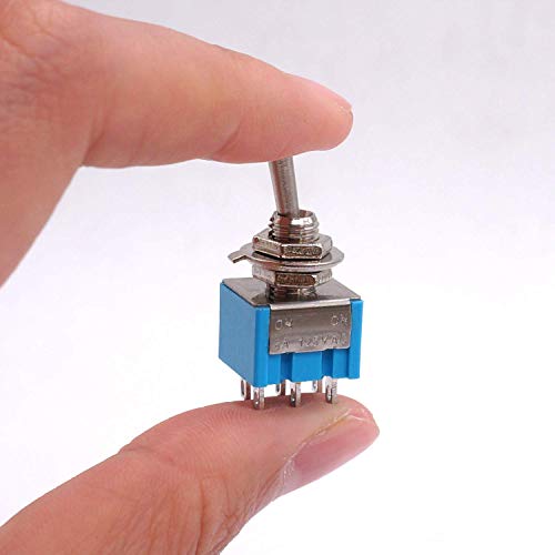 SJSW 10PCS MTS-202 6A 125VAC 6-PIN DPDT ON/ON 2 SOSTION MINI прекинувач