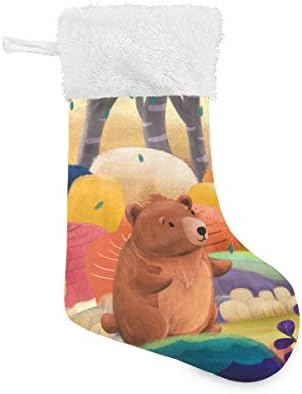Пимилагу симпатична мечка Божиќни чорапи 1 пакет 17,7 , виси чорапи за Божиќна декорација