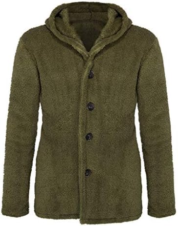 XXBR Fleece Cardigans за мажи, есенски моден моден отворен предниот дел од долги ракави меки џемпер обичен нејасен кардиган палто